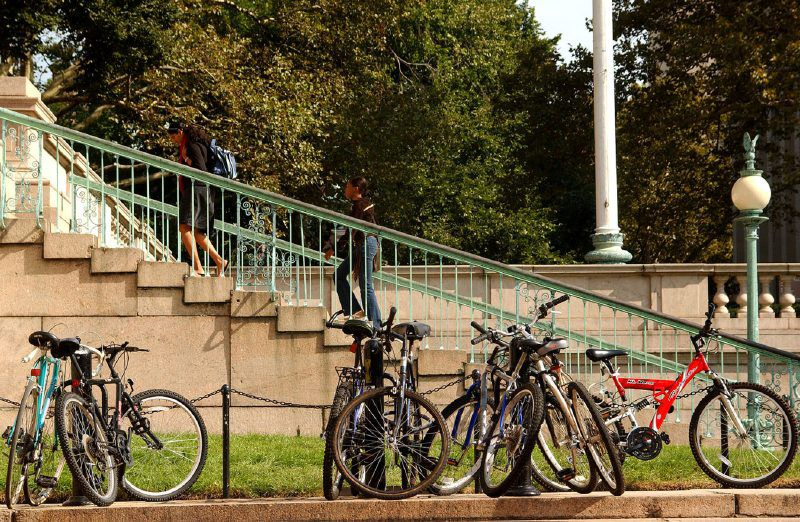 Image of bicycles on campus